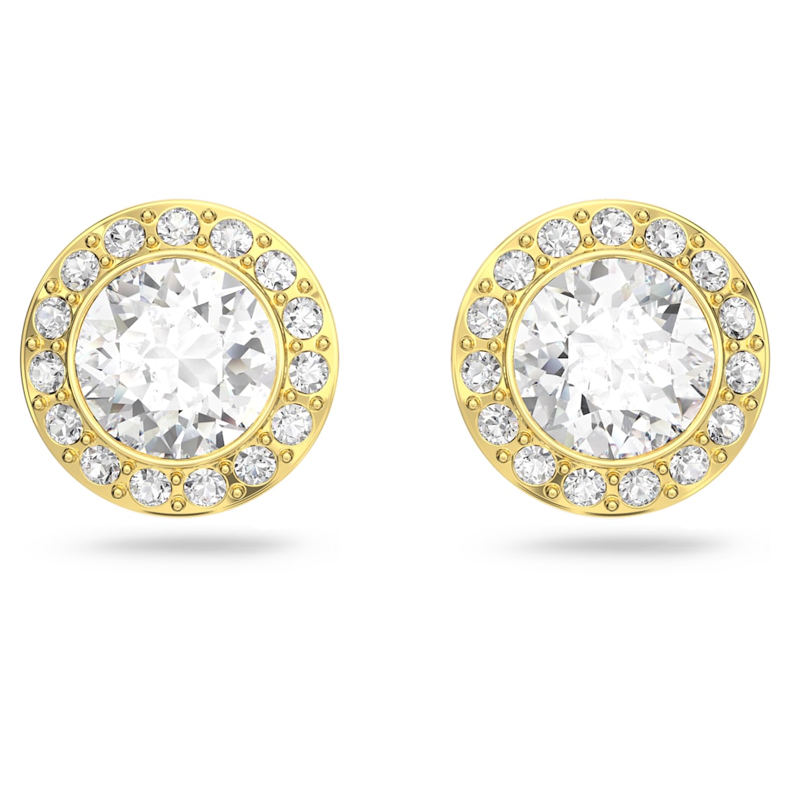 Orecchini a lobo Swarovski Angelic Square Taglio tondo, bianchi, placcato color oro 5505470