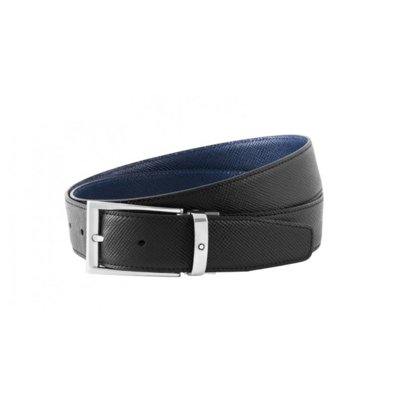 Cintura Montblanc reversibile regolabile nera/blu 118438