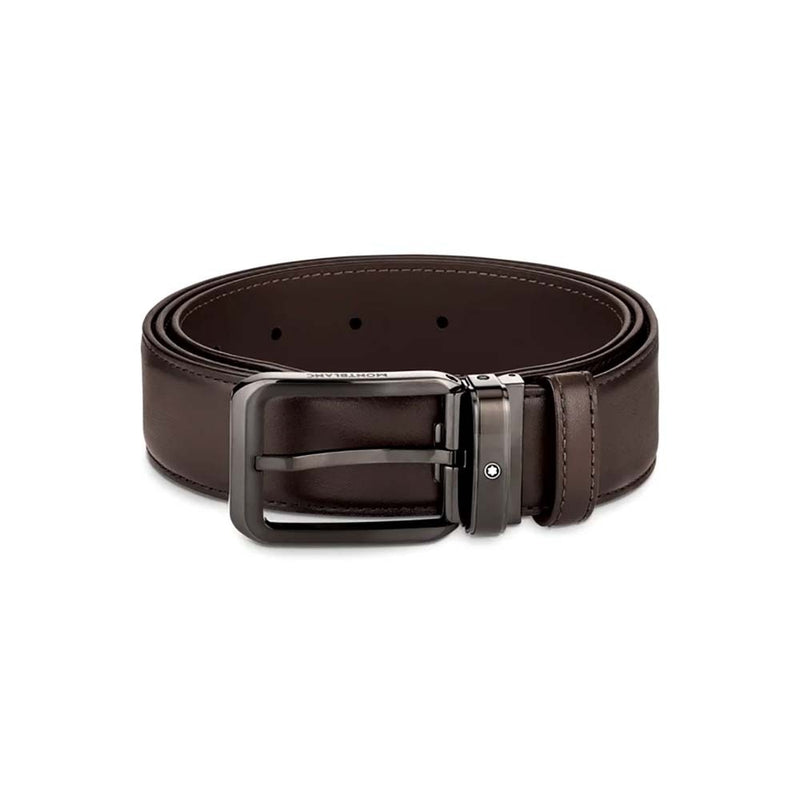 Cintura da 35 mm in pelle marrone sfumata Montblanc 129456