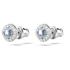 Orecchini a lobo Swarovski Angelic Square Taglio squadrato Blu Placcato rodio 5662143