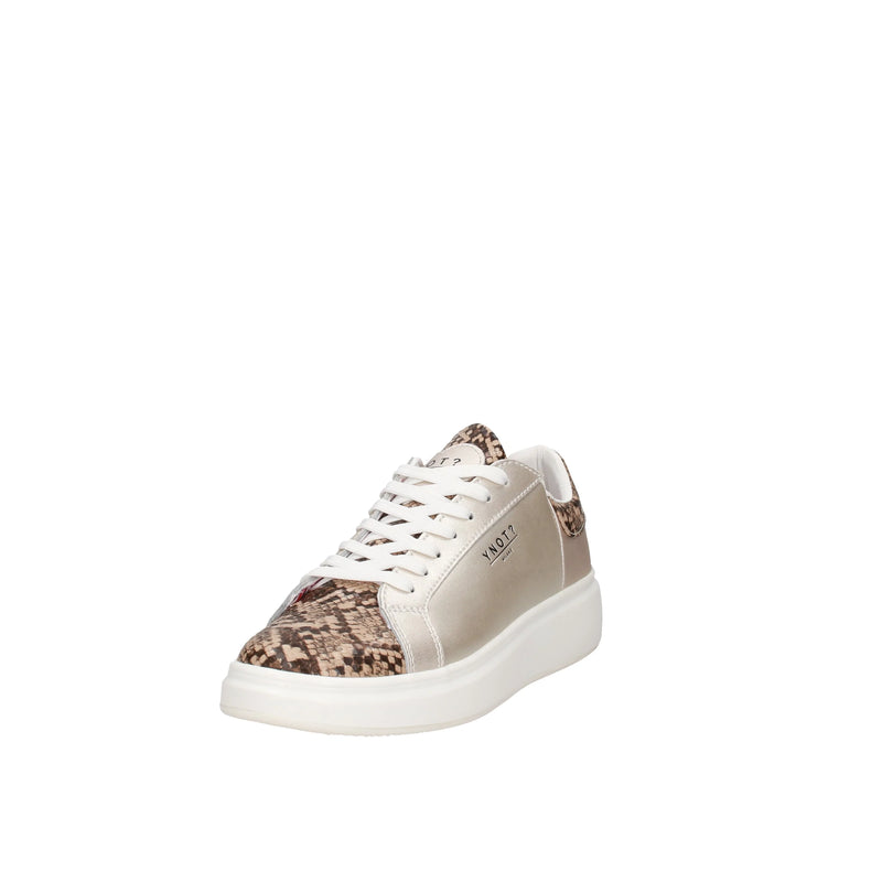 Scarpa Donna Ynot Sneakers linea Queen Round in Pelle Platinum YNI2410