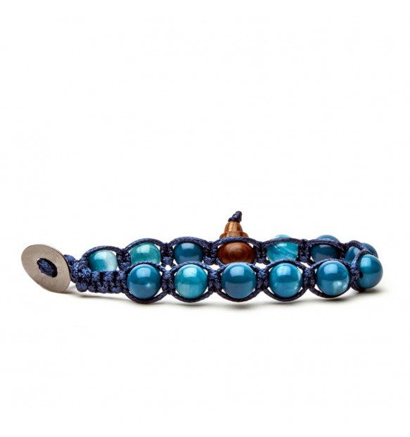 Bracciale  Tamashii BLUES900-210 agata tibet sky azzurra