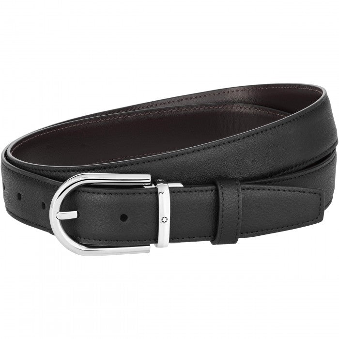 Cintura elegante nera/marrone reversibile regolabile Montblanc  128757