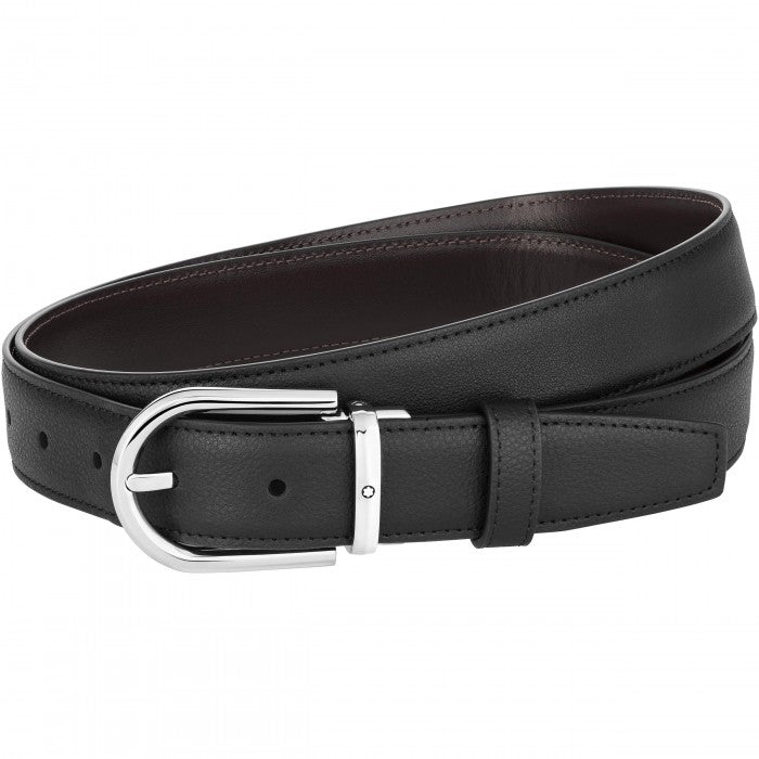Cintura elegante nera/marrone reversibile regolabile Montblanc  128757