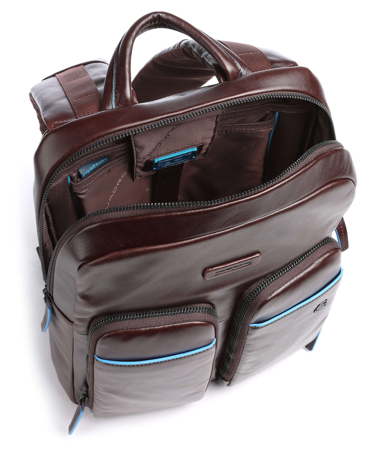 Zaino Blue Square Revamp porta pc 13″ in pelle bovina colore mogano CA5575B2V/MO